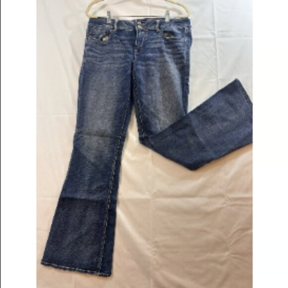 American Eagle Jeans Womens 14 Long Artist Flare Super Stretch Blue - Picture 11 of 12